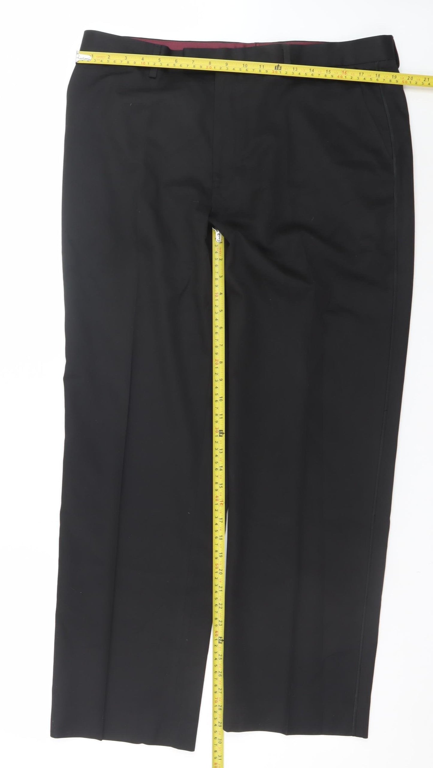 Marks and Spencer Men’s Black Regular Fit Dress Trousers 38W 31L