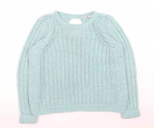 Tu Women’s Green Chunky Knit Long Sleeve Pullover Jumper Size 18