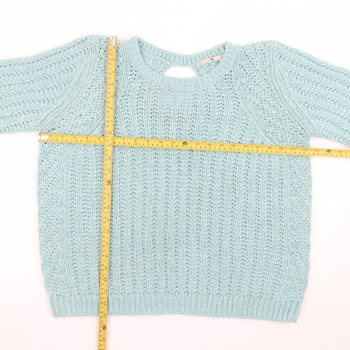 Tu Women’s Green Chunky Knit Long Sleeve Pullover Jumper Size 18