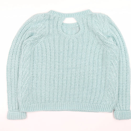 Tu Women’s Green Chunky Knit Long Sleeve Pullover Jumper Size 18