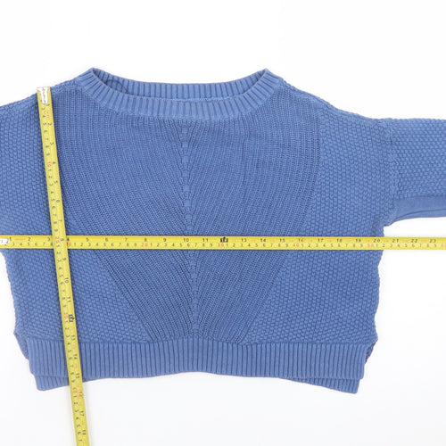 Hollister Womens Blue Cotton Chunky Knit Crew Neck Jumper S
