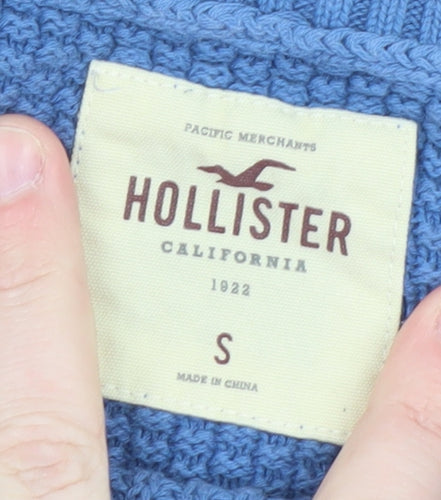 Hollister Womens Blue Cotton Chunky Knit Crew Neck Jumper S