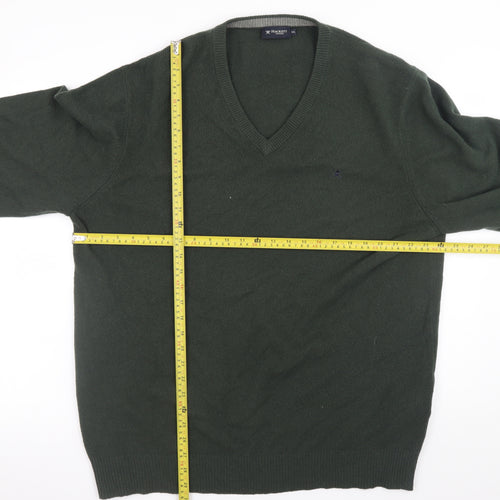 Hackett London Men's Green Wool V-Neck Pullover Jumper 2XL