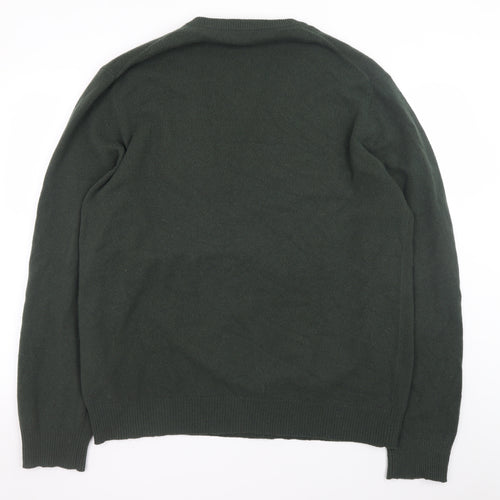 Hackett London Men's Green Wool V-Neck Pullover Jumper 2XL