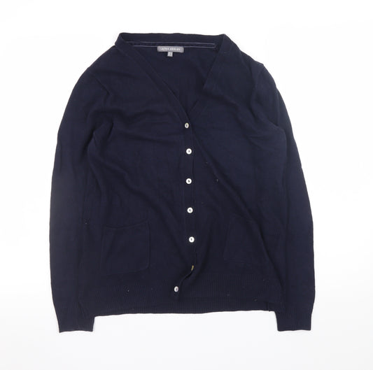 Laura Ashley Women’s Blue V-Neck Button Cardigan Size 14
