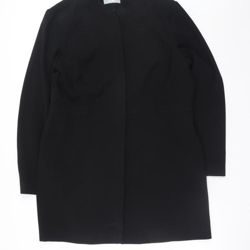 Wallis Womens Black Size 18 Collarless Mid-Length Coat