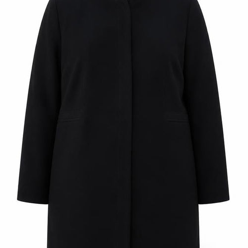 Wallis Womens Black Size 18 Collarless Mid-Length Coat