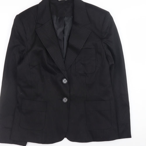 Select Women’s Black Pinstripe Blazer Size 12 Classic Business Jacket