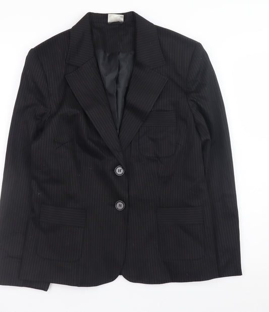 Select Women’s Black Pinstripe Blazer Size 12 Classic Business Jacket