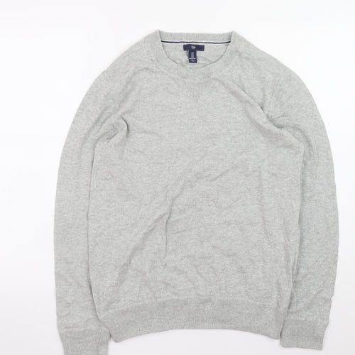 Gap Mens Grey Cotton Crew Neck Pullover Jumper Size M