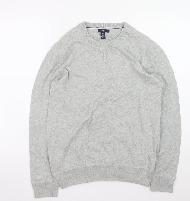 Gap Mens Grey Cotton Crew Neck Pullover Jumper Size M