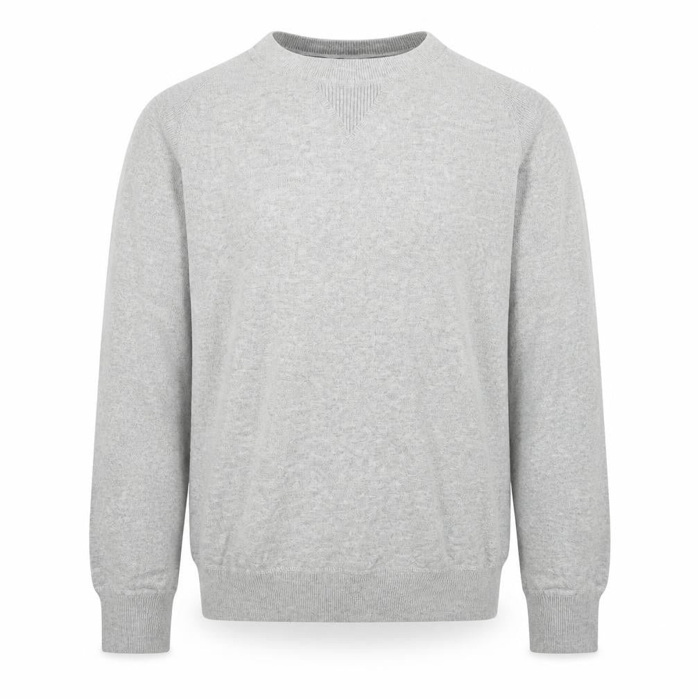 Front view of Gap men’s grey cotton crew neck jumper, size M
