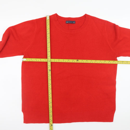 Marks and Spencer Women's Red Acrylic Crew Neck Jumper UK 16