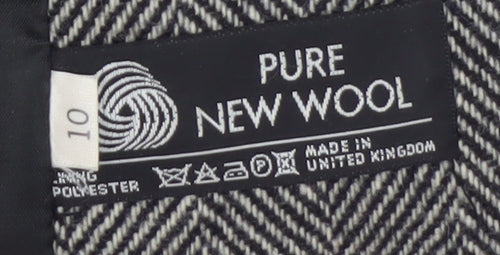 Planet Women’s Grey Wool Herringbone Mid-Length Coat Size 10