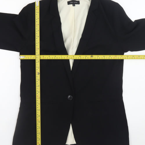 New Look Women's Black Blazer Size 10 Lined Single-Breasted Jacket