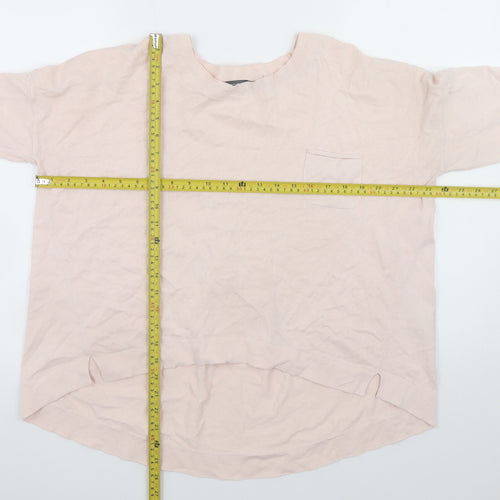 French Connection Womens Pink Cotton Crew Neck Jumper M