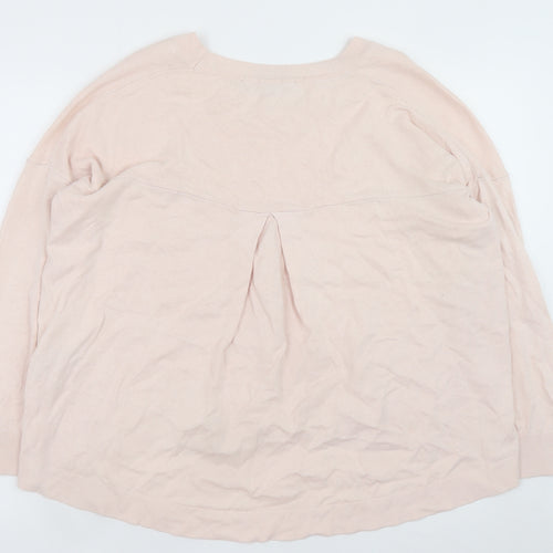 French Connection Womens Pink Cotton Crew Neck Jumper M