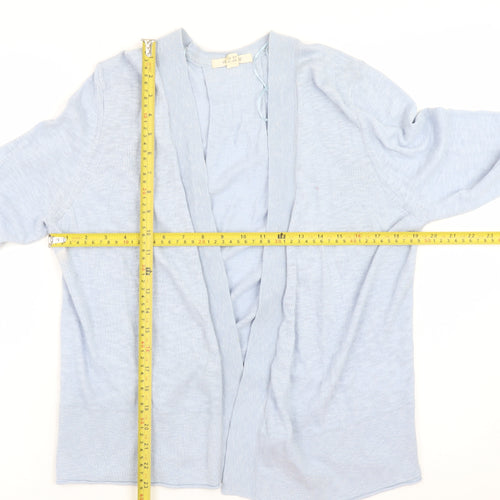 White Stuff Women Blue Cardigan UK 14 Linen Cotton Lightweight