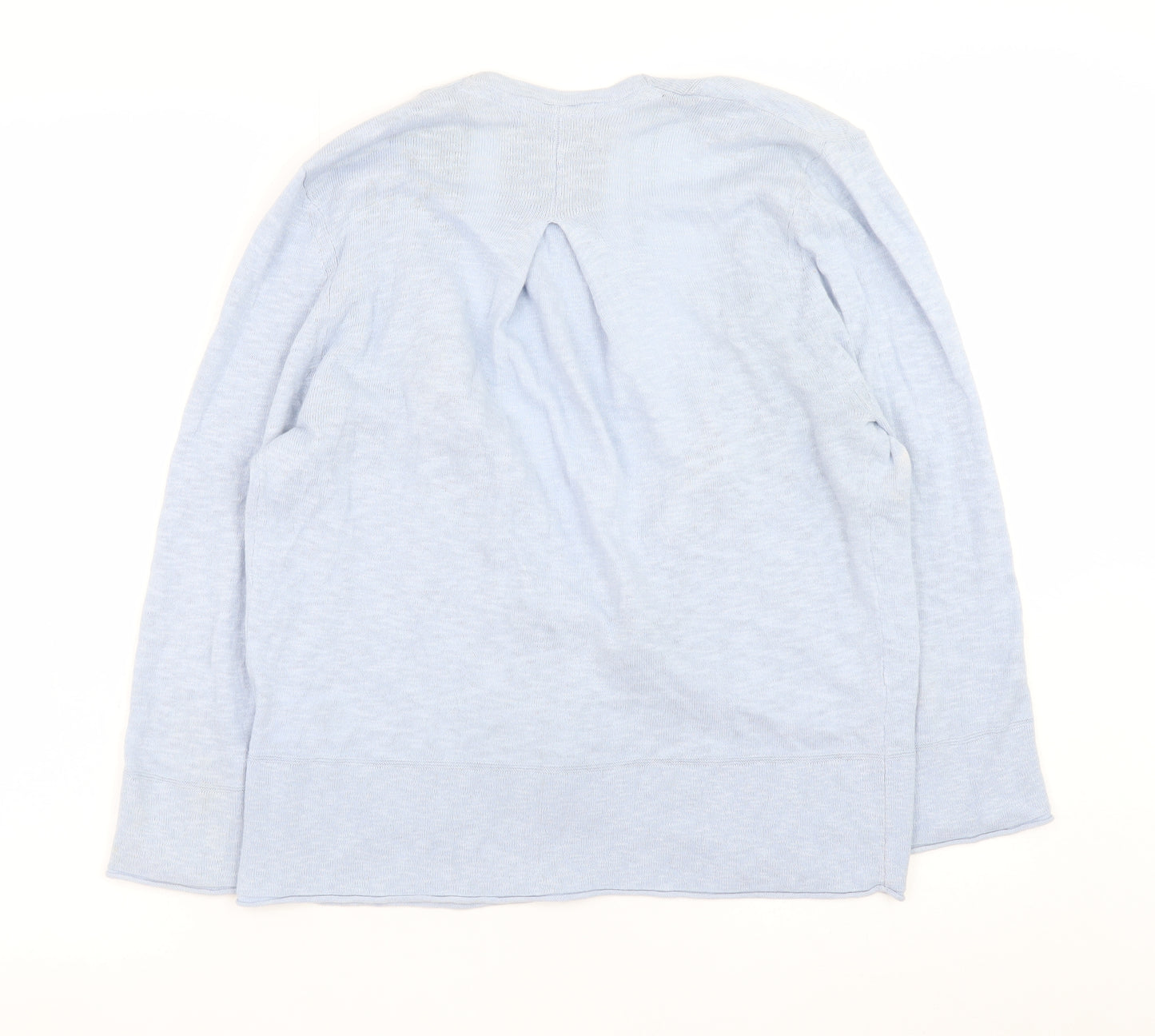 White Stuff Women Blue Cardigan UK 14 Linen Cotton Lightweight