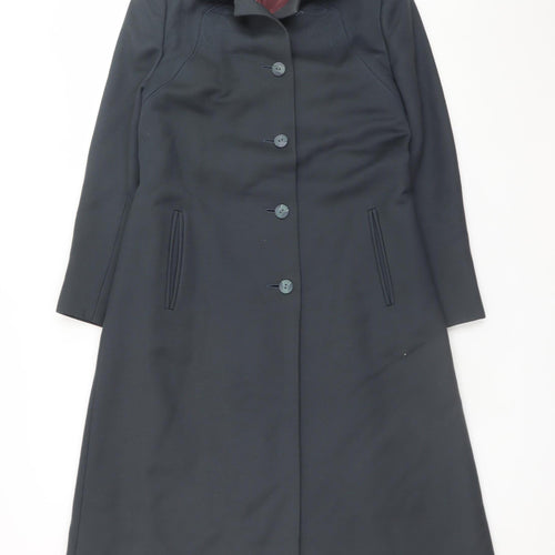 Lampert London Womens Black Wool Long Overcoat Size 12