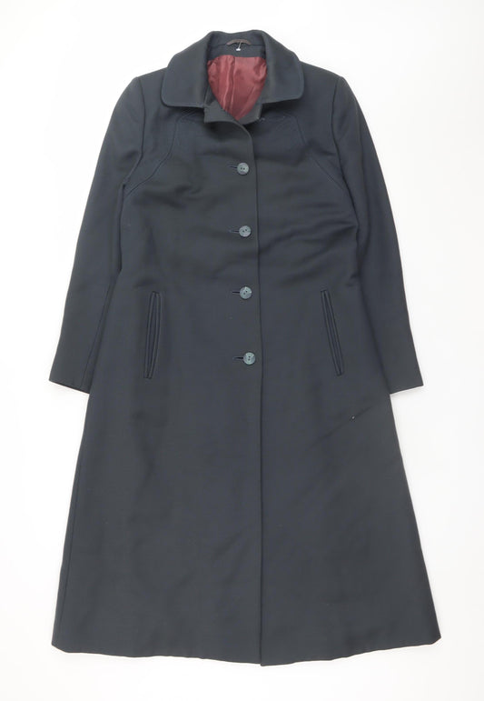 Lampert London Womens Black Wool Long Overcoat Size 12