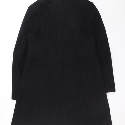 Wallis Womens Black Military Long Coat Size 14 Viscose Blend