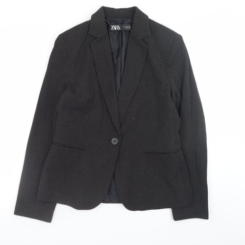 Zara Women Black Regular Fit Polyester Blazer Size 12