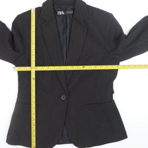 Zara Women Black Regular Fit Polyester Blazer Size 12