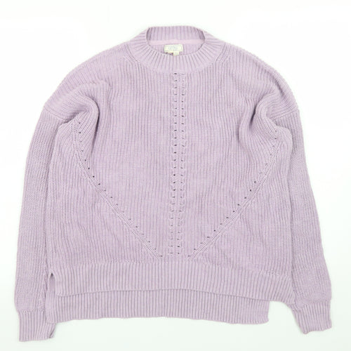 Fat Face Women’s Purple Cotton Crew Neck Long Sleeve Jumper Size 16