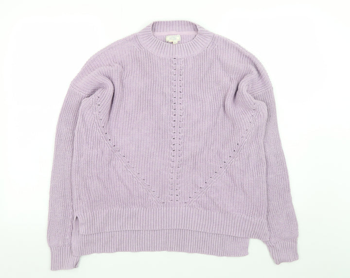 Fat Face Women’s Purple Cotton Crew Neck Long Sleeve Jumper Size 16