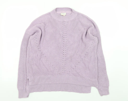 Fat Face Women’s Purple Cotton Crew Neck Long Sleeve Jumper Size 16