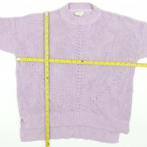 Fat Face Women’s Purple Cotton Crew Neck Long Sleeve Jumper Size 16