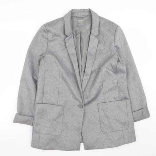 Oasis Women’s Grey Blazer Jacket UK 16 Lined Single-Breasted Workwear