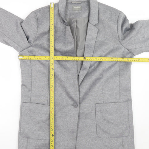 Oasis Women’s Grey Blazer Jacket UK 16 Lined Single-Breasted Workwear