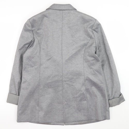 Oasis Women’s Grey Blazer Jacket UK 16 Lined Single-Breasted Workwear