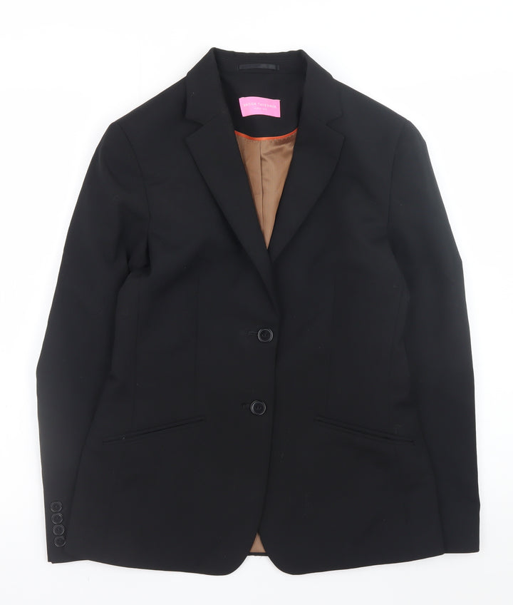 Brook Taverner Women’s Black Wool Blend Classic Blazer UK 8