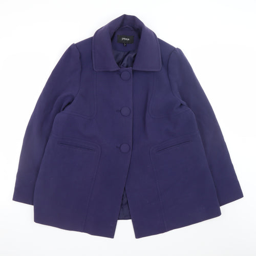 Papaya Women's Purple Mid-Length Overcoat Size 16 Button Lined