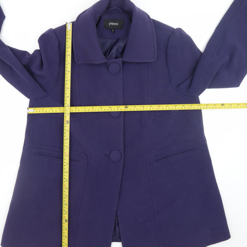 Papaya Women's Purple Mid-Length Overcoat Size 16 Button Lined