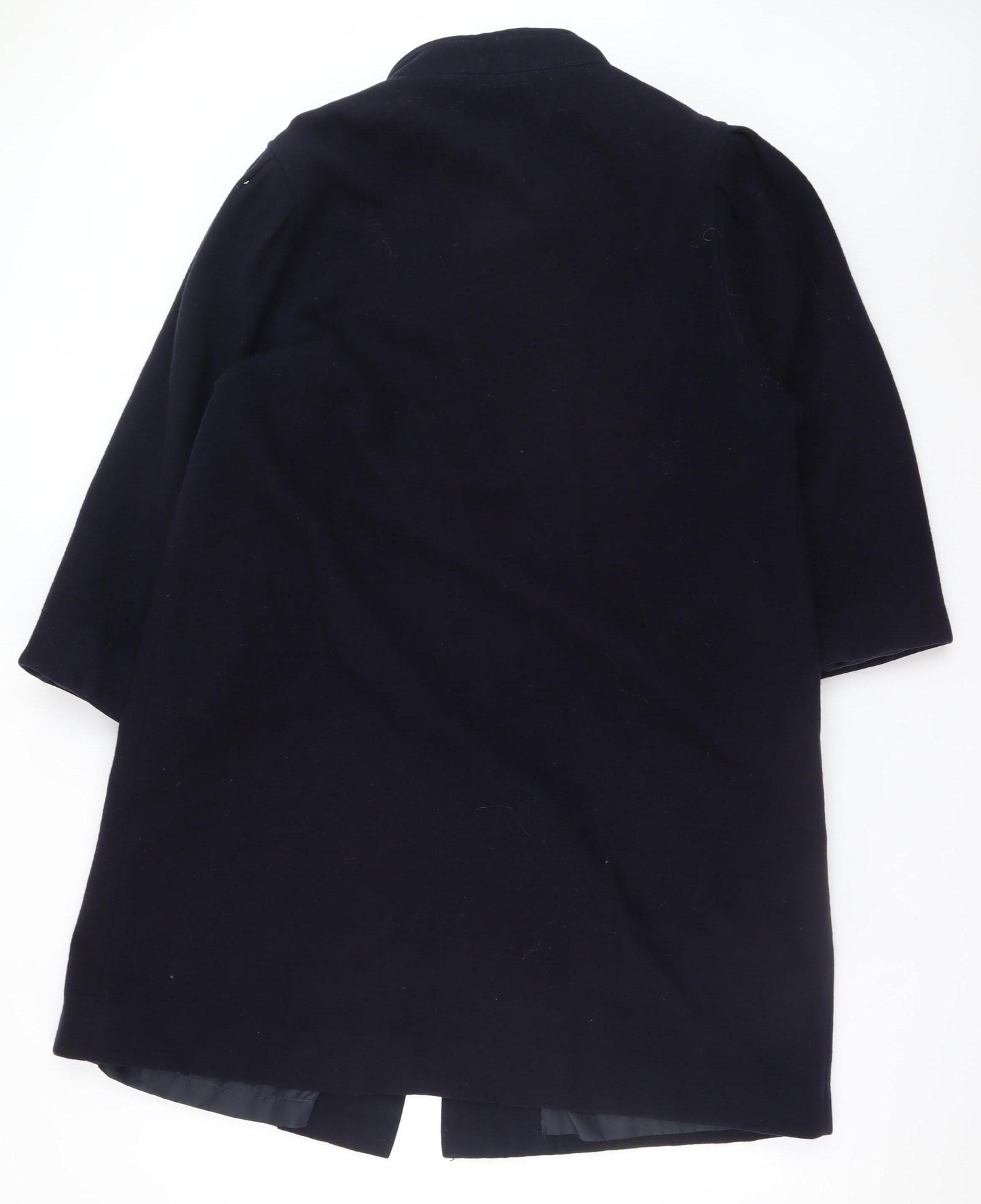Debenhams Women’s Navy Wool Coat Size 16 Long Buttoned Classic Style