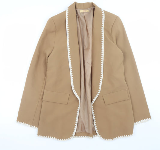 Beige Women’s Blazer S Regular Open Front Lined Lightweight