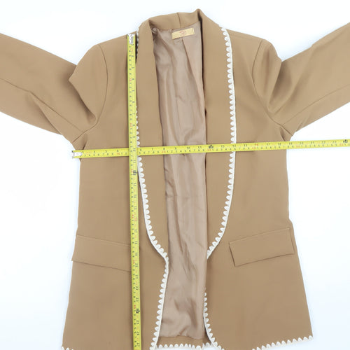 Beige Women’s Blazer S Regular Open Front Lined Lightweight