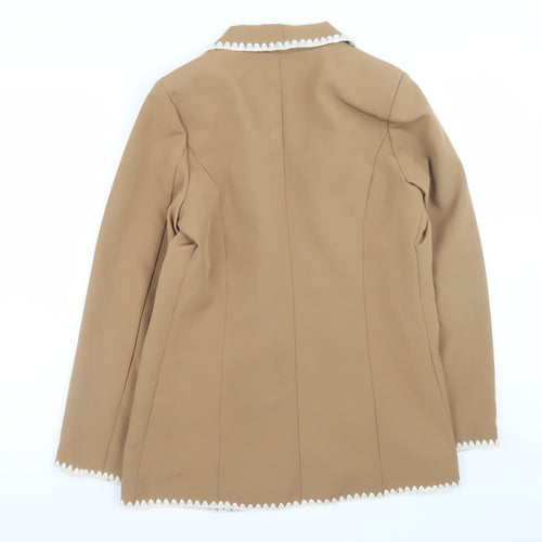 Beige Women’s Blazer S Regular Open Front Lined Lightweight
