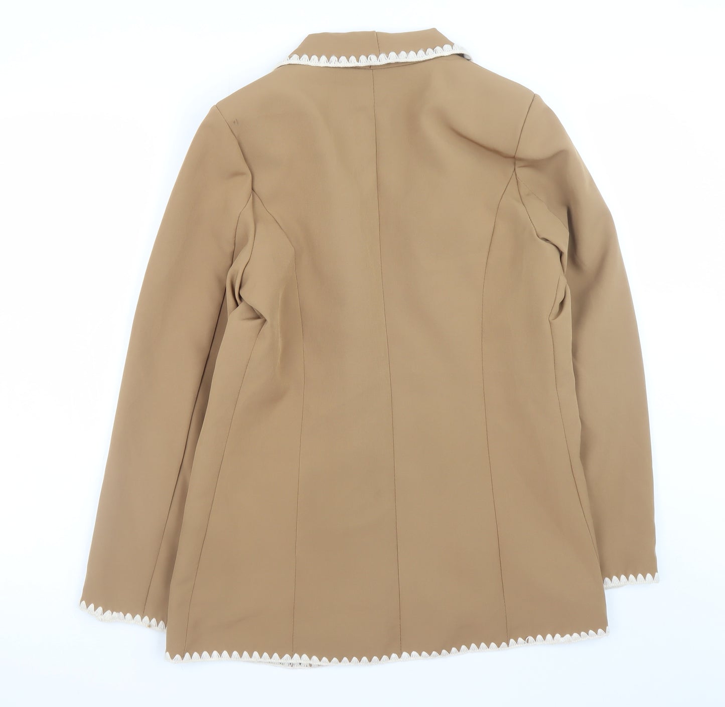 Beige Women’s Blazer S Regular Open Front Lined Lightweight