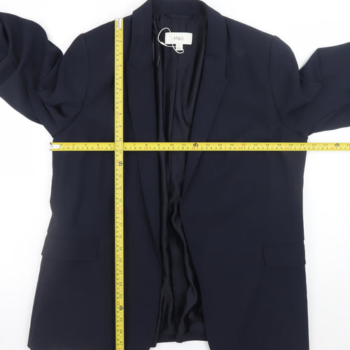 Marks and Spencer Women’s Navy Blue Regular Fit Blazer Size 16