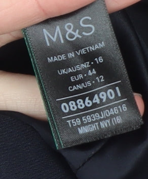 Marks and Spencer Women’s Navy Blue Regular Fit Blazer Size 16