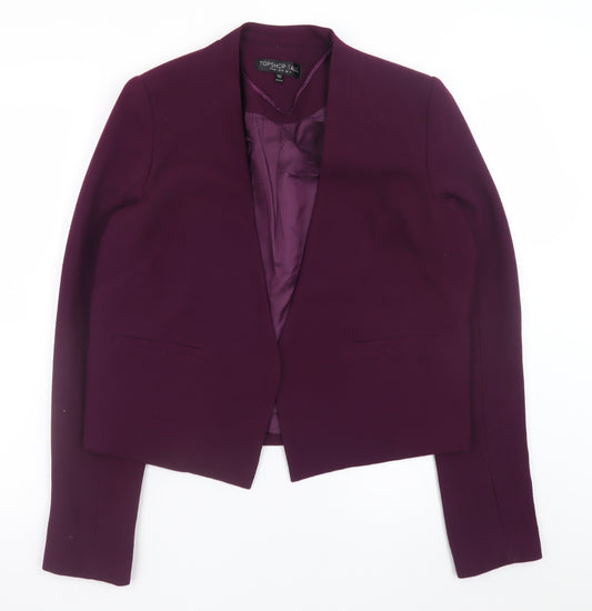 Topshop Tall Womens Purple Blazer Jacket Size 14 Classic Lined