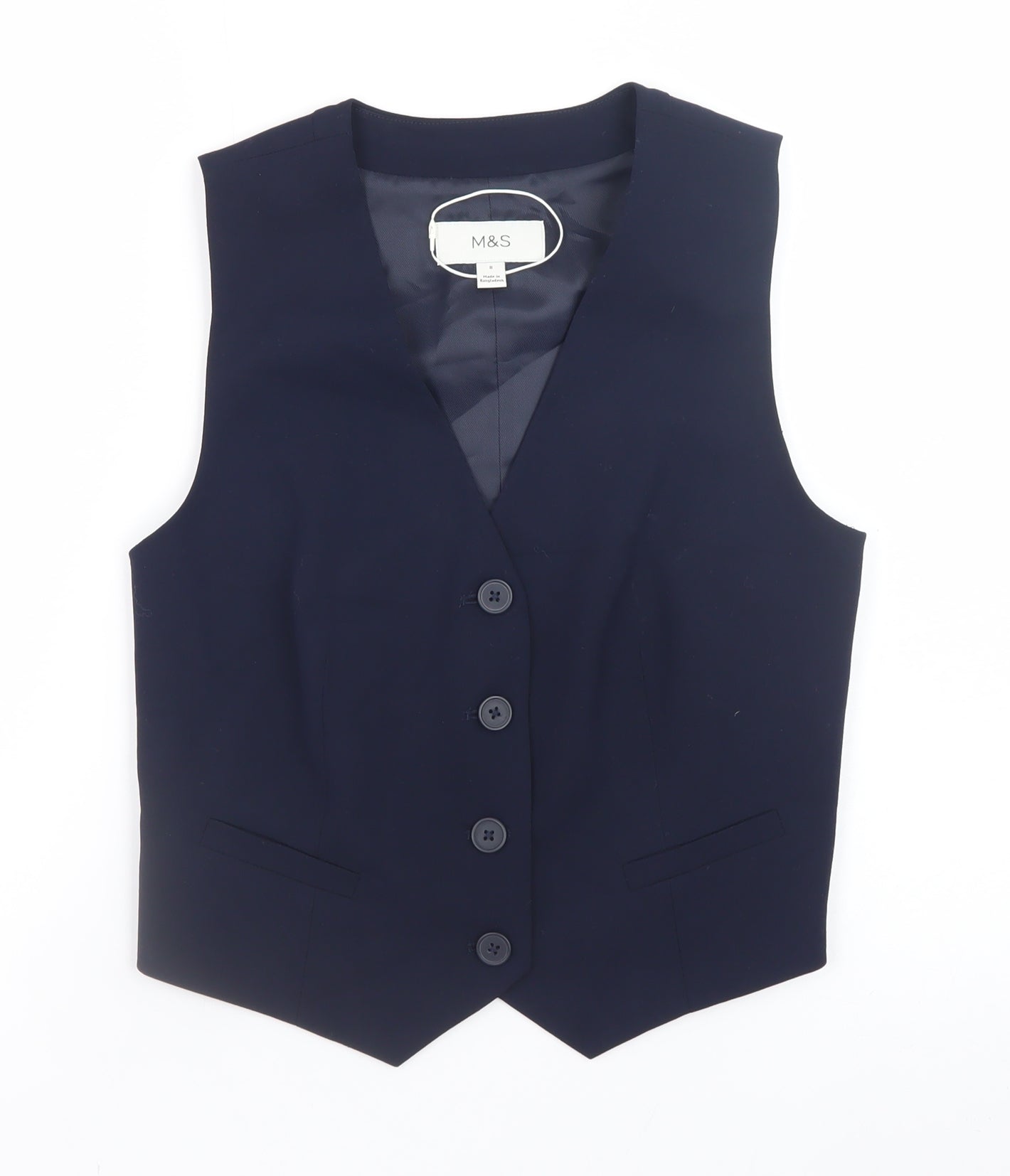 Marks and Spencer Women's Blue Size 8 Tailored Suit Waistcoat