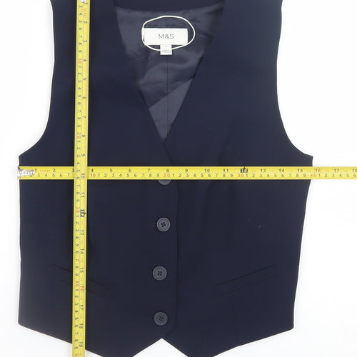 Marks and Spencer Women's Blue Size 8 Tailored Suit Waistcoat