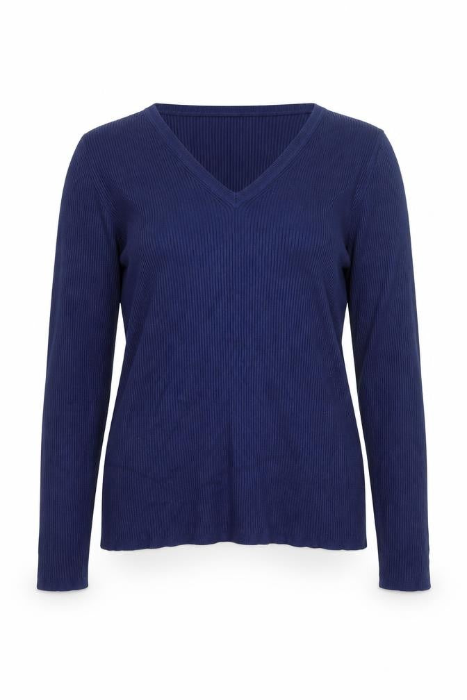 Marks and Spencer Women’s Blue V-Neck Long Sleeve Pullover Jumper UK 16