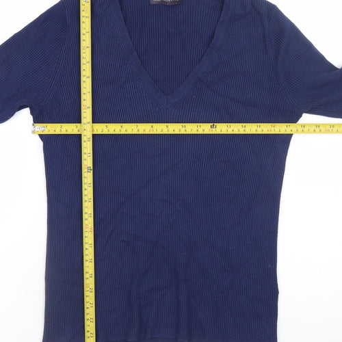 Marks and Spencer Women’s Blue V-Neck Long Sleeve Pullover Jumper UK 16